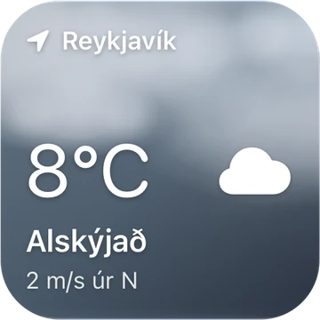 Lítil græja: 8 °C og alskýjað í Reykjavík.